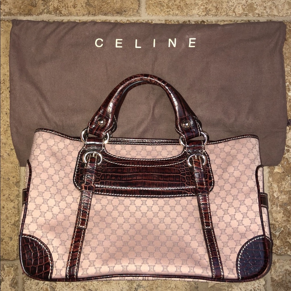 Authentic Celine exotic skin handbag w dust cover